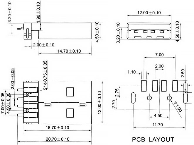 USB-A-D SMD