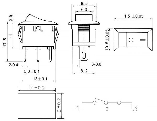 Перемикач рокер XL601-11